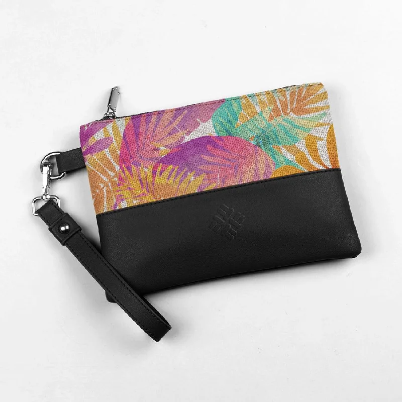 Inspired Bags For Luxury Fashion Lovers Black Toiletry Pouch Summer Leafs