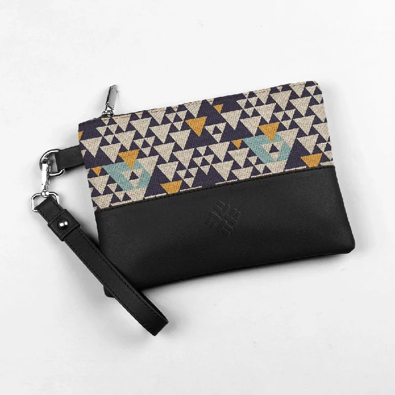 Stylish Yet Affordable Bags Black Toiletry Pouch Triangles