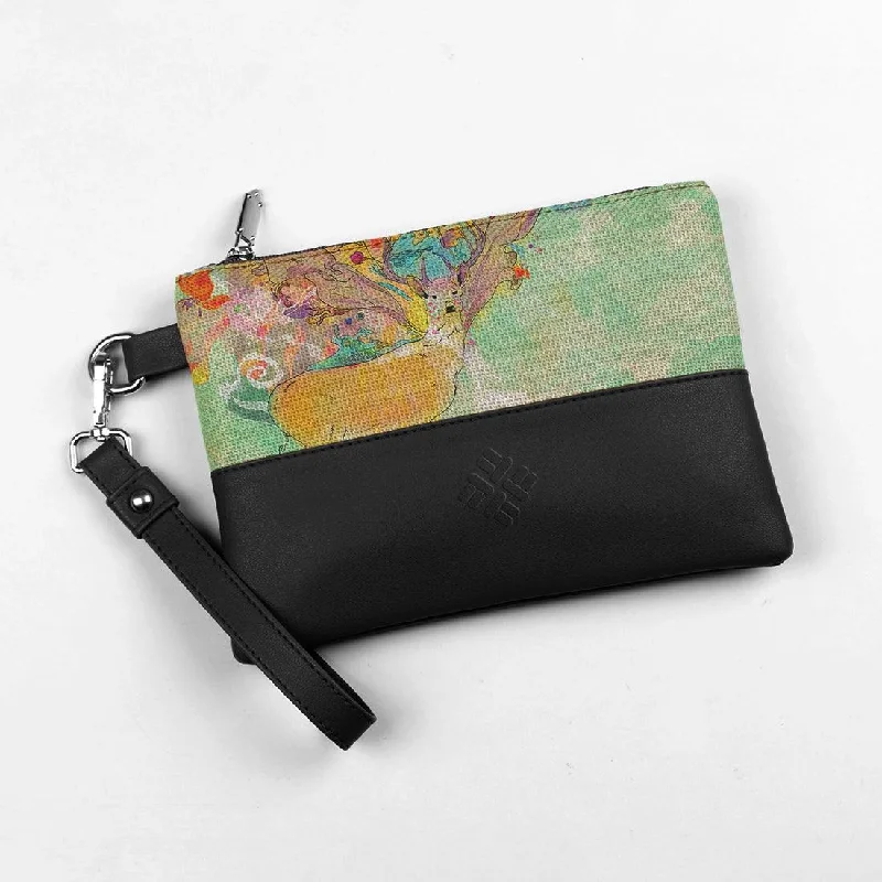 Versatile Bags That Suit Any Outfit Or Event Black Toiletry Pouch Watercolor Deer