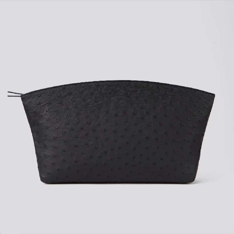 Luxury Bags On Sale BLAKE LARGE BLACK OSTRICH CLUTCH