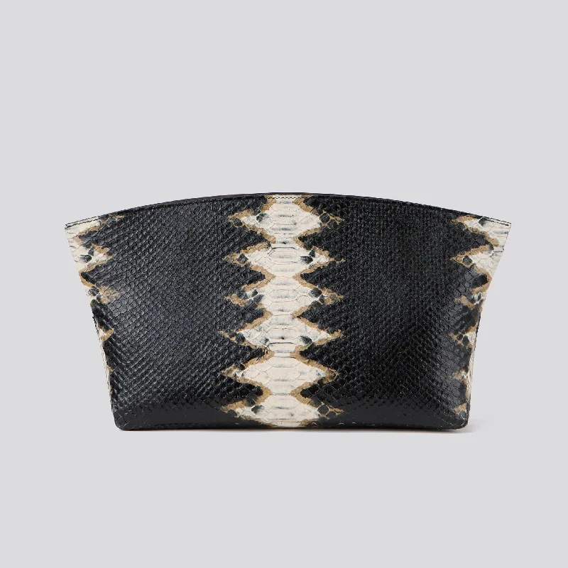 Bags With Discounts BLAKE LARGE EMBOSSED PYTHON CLUTCH
