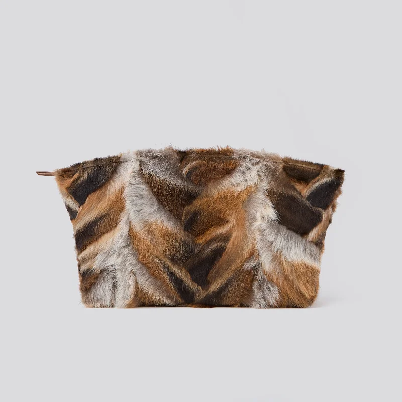 Eco-Friendly Bags With Discounts BLAKE LARGE TRI COLORED FOX CLUTCH