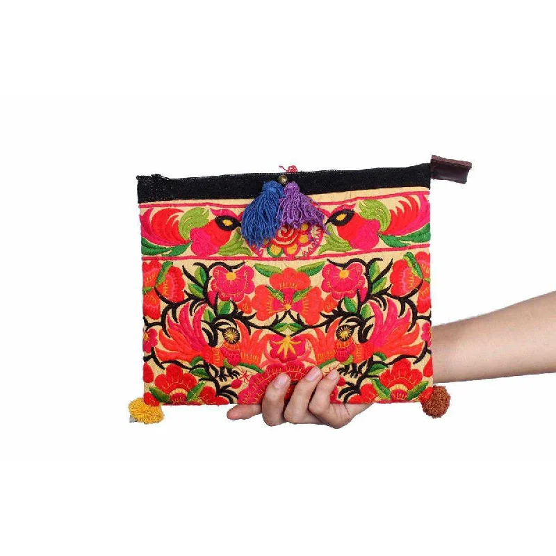Evening Events Handcrafted Embroidered Clutch | iPad Bag - Thailand