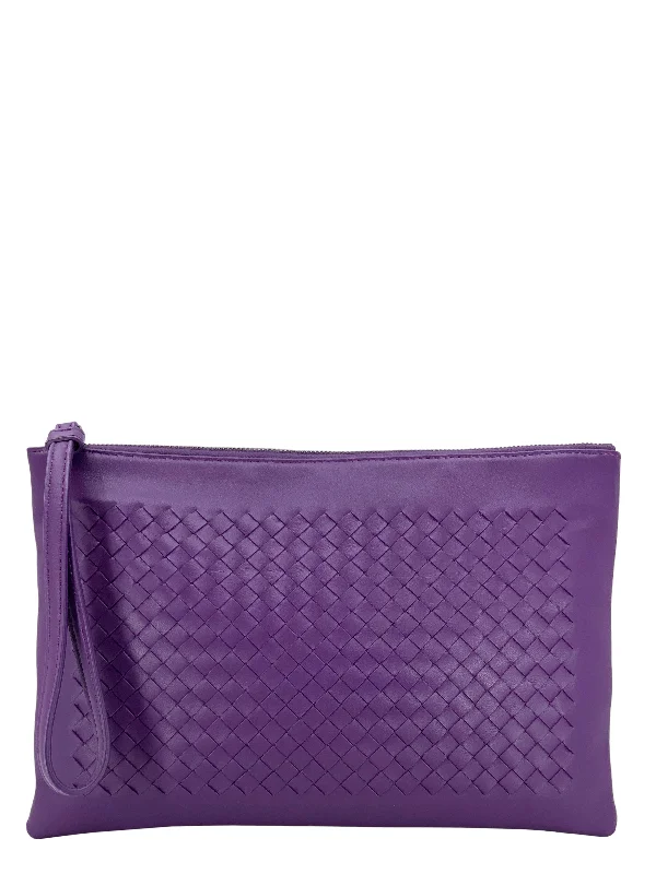 Luxury Bags For Professionals With Discounts Bottega Veneta Intrecciato Lambskin Pouch Clutch Bag