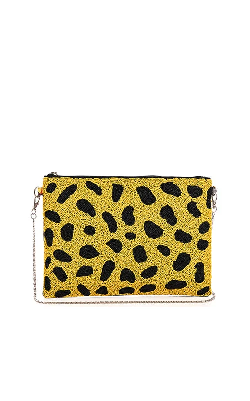 Everyday Bags For Work, School, Or Errands Cheetah Embellished Checkered Clutch