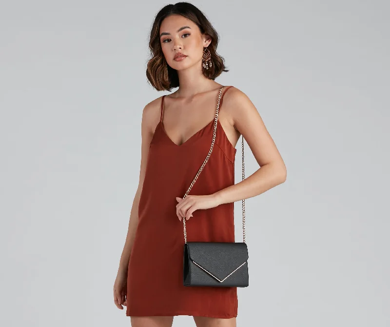 Designer-Inspired Bags At Budget-Friendly Prices Class Act Faux Leather Envelope Crossbody Bag