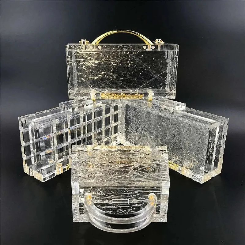 Discounted Designer Bags On Sale Cracked Acrylic Clutch (variety)