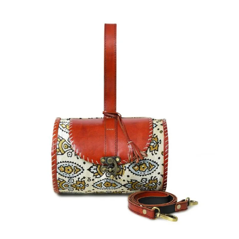 Scratch-Resistant And Luxury Sale Bags Cylindrical Block Printed Leather Bag