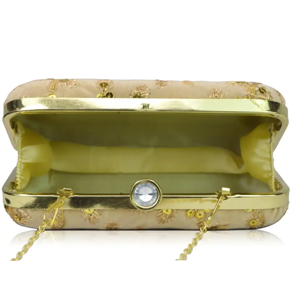 Limited-Time Offers On Trendy And Stylish Bags Fabulous Beige Velvet Self Pattern Clutches For Women And Girls