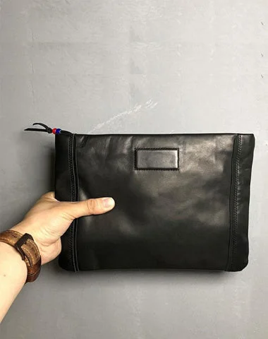 Bags For College Students On A Budget Genuine Leather Mens Clutch Cool Slim Wallet Zipper Clutch Wristlet Wallet for Men