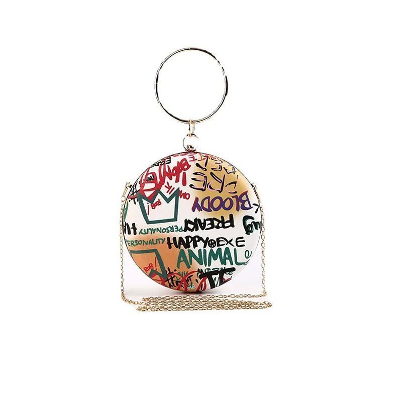 Festival Bags For Concerts And Events Graffiti Round Disk Clutch