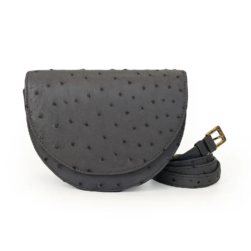 Trendy Festival Bags With Limited-Time Offers HAILEY Agate Grey Ostrich Belt Bag