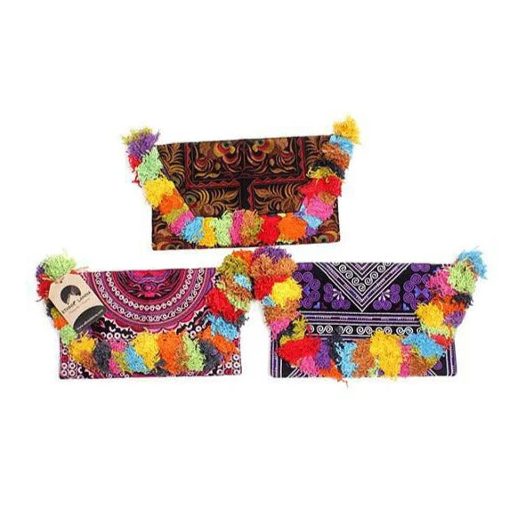 Valentine's Day BUNDLE: 3 Piece Multicolor Fringe Clutch Envelope Bags