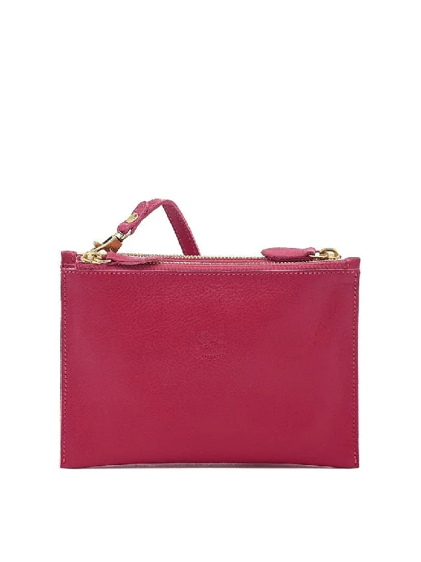 Black Friday Deals On Stylish Handbags Il Bisonte Giulia Clutch Bag in Cherry Cowhide Leather