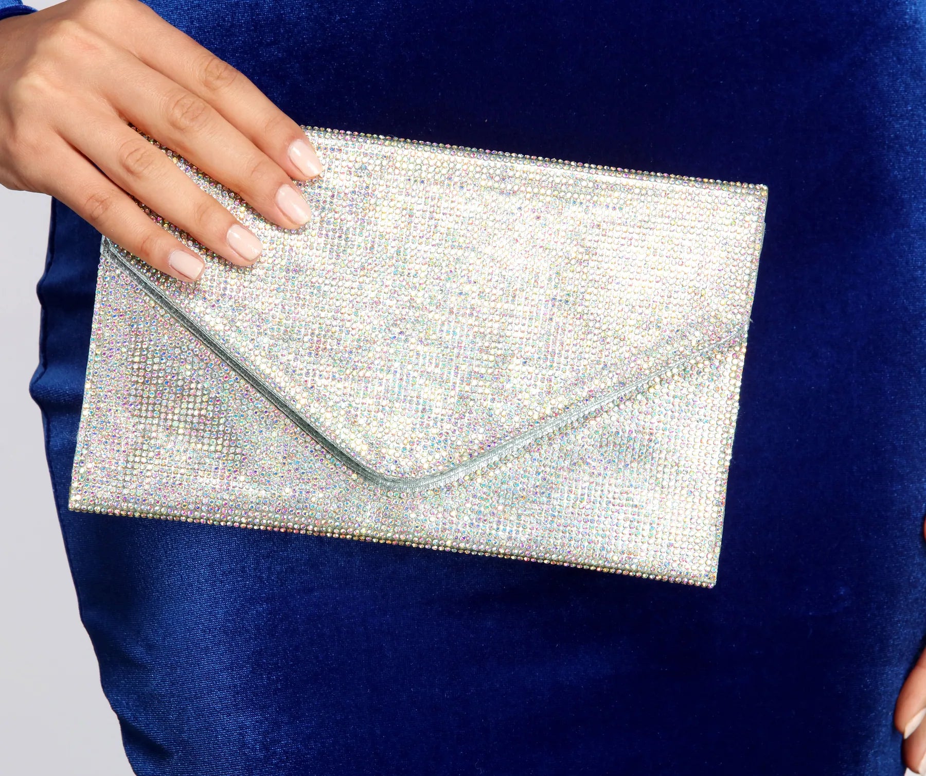 Bag Deals Iridescent Rhinestone Radiance Envelope Clutch