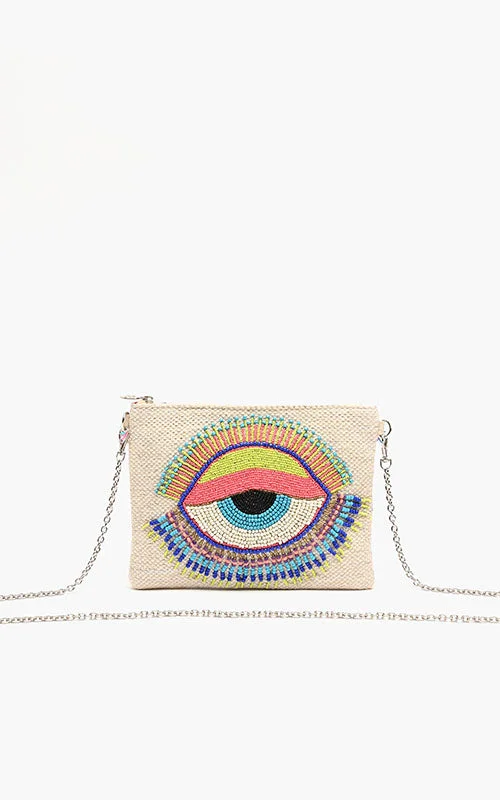 Seasonal Clearance Bags For Summer, Winter, Etc. Lazy Daze Evil Eye Clutch