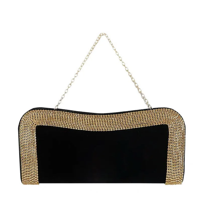 Everyday Bags For Work, School, Or Errands Luxury Velvet Clutch Diamond Ladies Handbag