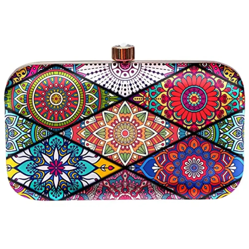 Affordable Bags MaFs Women's Printed Detachable clutches For Weddings and Parties (Multicolour)