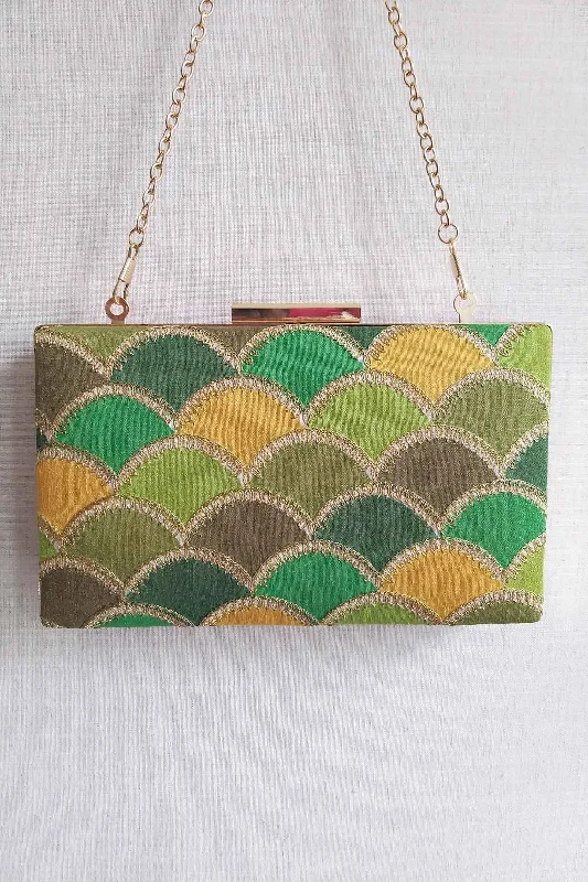 Genuine Bags On Clearance Sale Mehreen shaded clutch - green