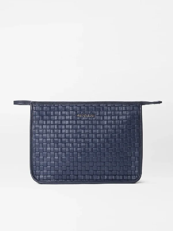 Designer Bags For Luxury Collectors MZ Wallace Woven Metro Clutch in Dawn Oxford