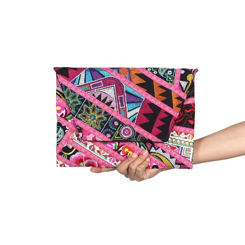Bags For Sporty And Athletic Styles Patchwork Embroidered Clutch / iPad Bag - Thailand