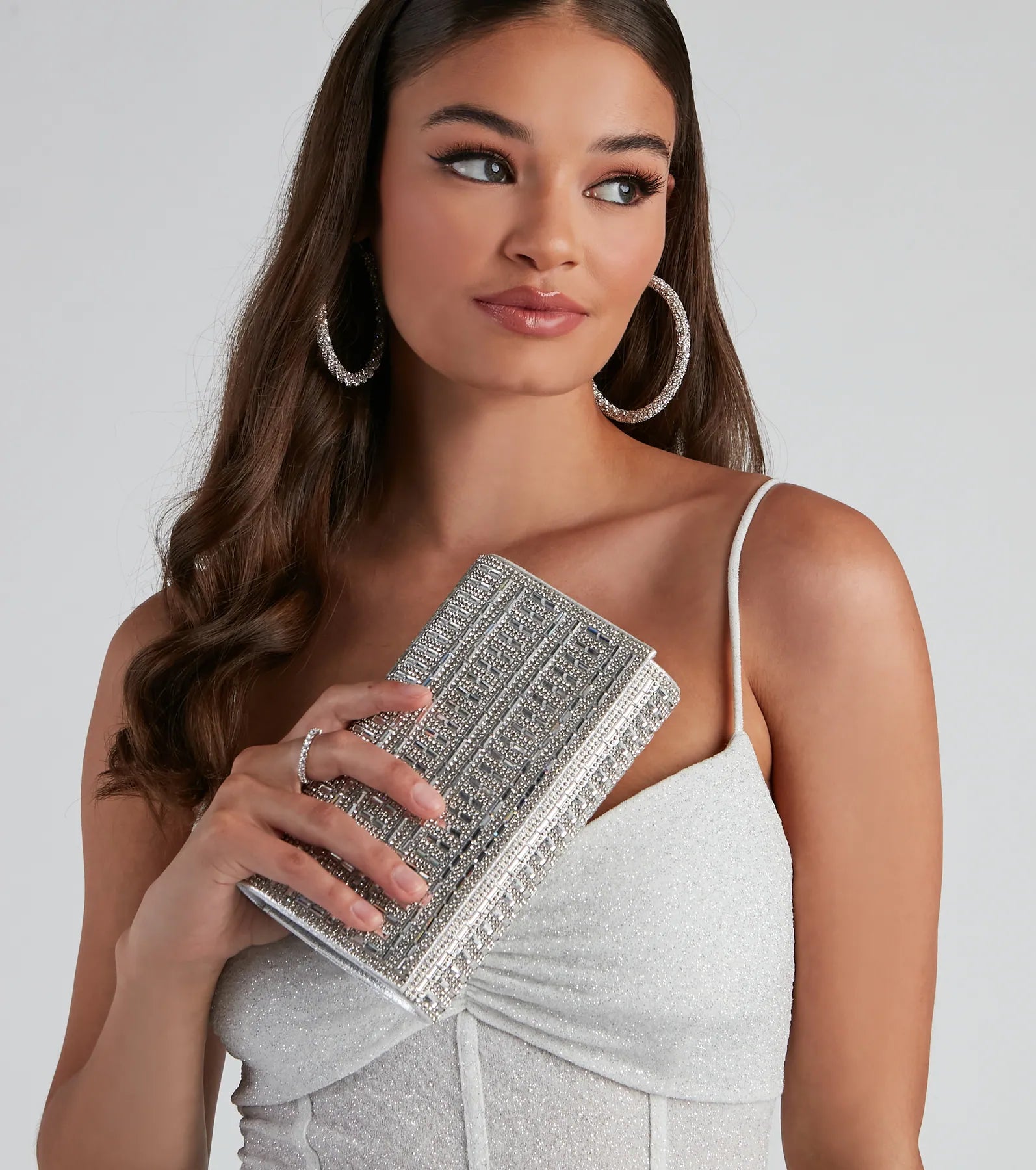 Bags With Tsa-Approved Features So Glam Rhinestone And Baguette Stone Clutch