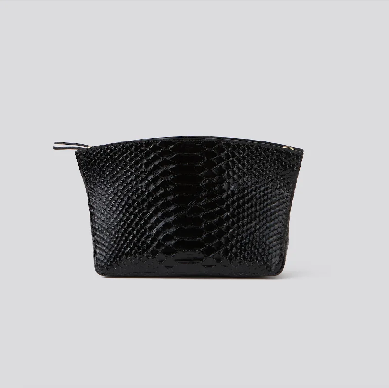 Eco-Friendly Bags With Discounts TAYLOR MINI CLUTCH BLACK PYTHON