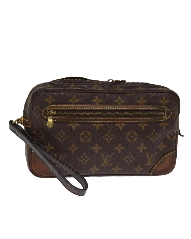 Bags With Limited-Time Deals LOUIS VUITTON Pochette Voyage Monogram Canvas Clutch Brown