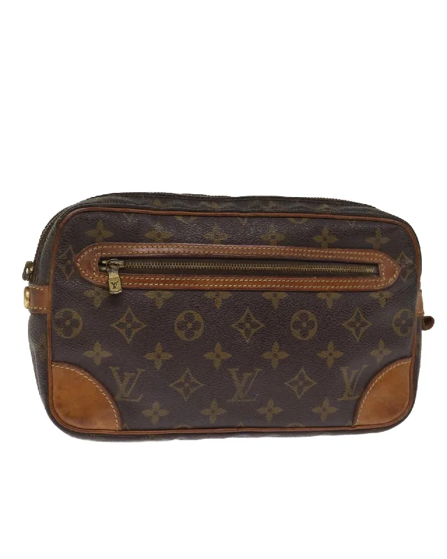 Bags For College Students On A Budget LOUIS VUITTON Pochette Voyage Monogram Canvas Clutch Brown