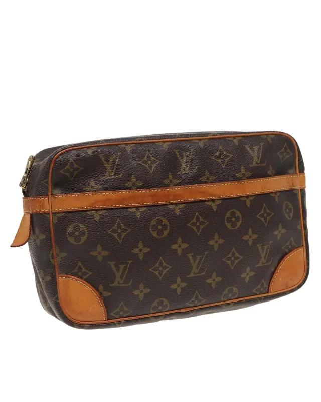 Stylish Bags For Fashion Influencers And Bloggers Monogram Canvas Clutch Bag with Zipper Closure Stylish Bags For Fashion Influencers And Bloggers Monogram Canvas Clutch Bag with Zipper Closure