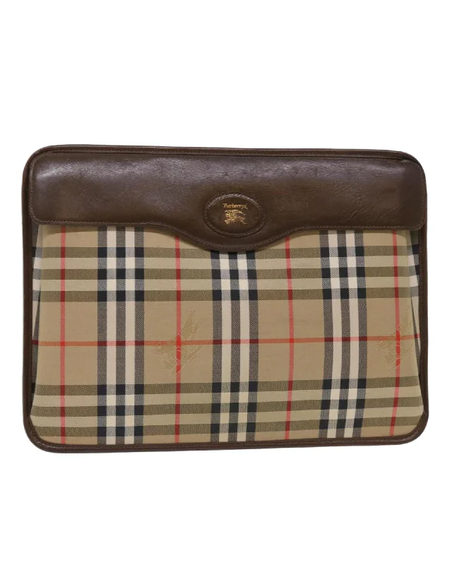 Trendy And Discounted Designer Handbags Canvas Clutch Bag with Nova Check Pattern