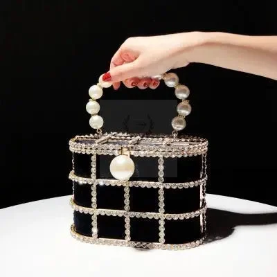 Uxury Designer Handbag Brands Vintage Pearl Crystal Evening Bags