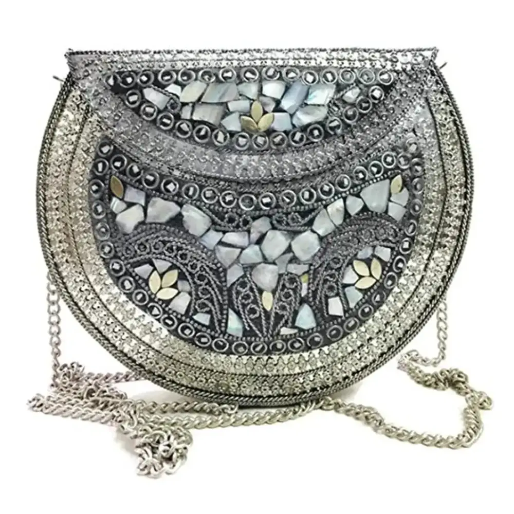 Luxury Bags For Professionals With Discounts Womens Metal Mosaic St Clutch