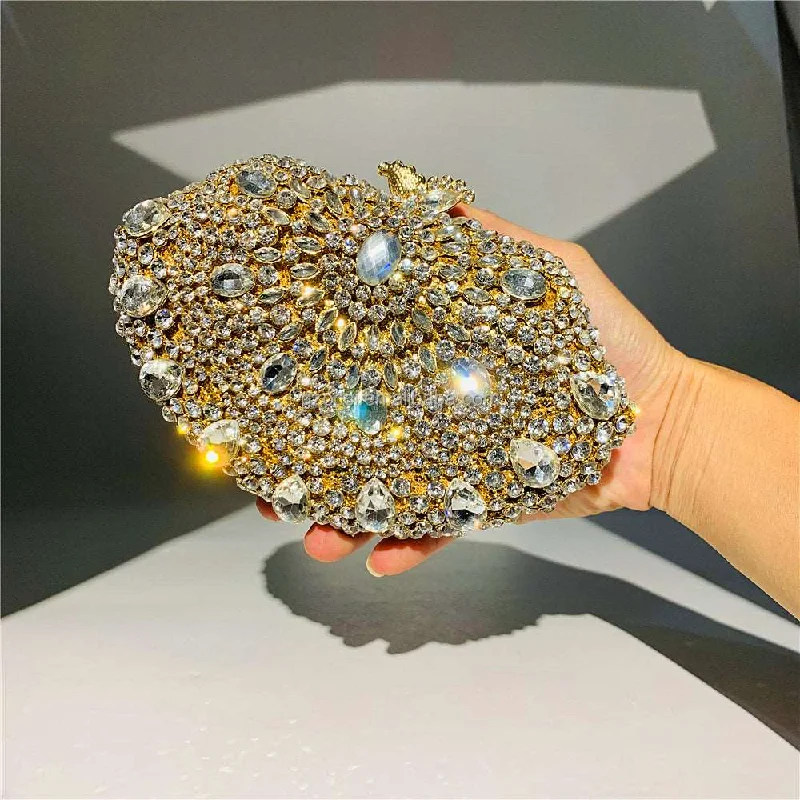 Affordable Bags For College Students On Sale Yellow Crystal Clutch