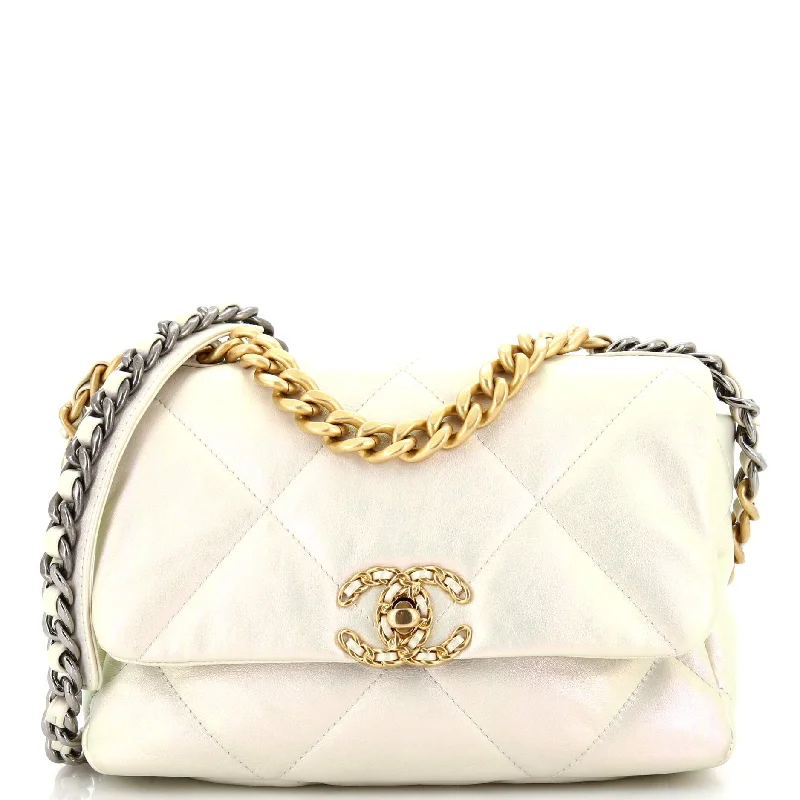 Handbag For Fashion 19 Flap Bag Quilted Iridescent Calfskin Medium