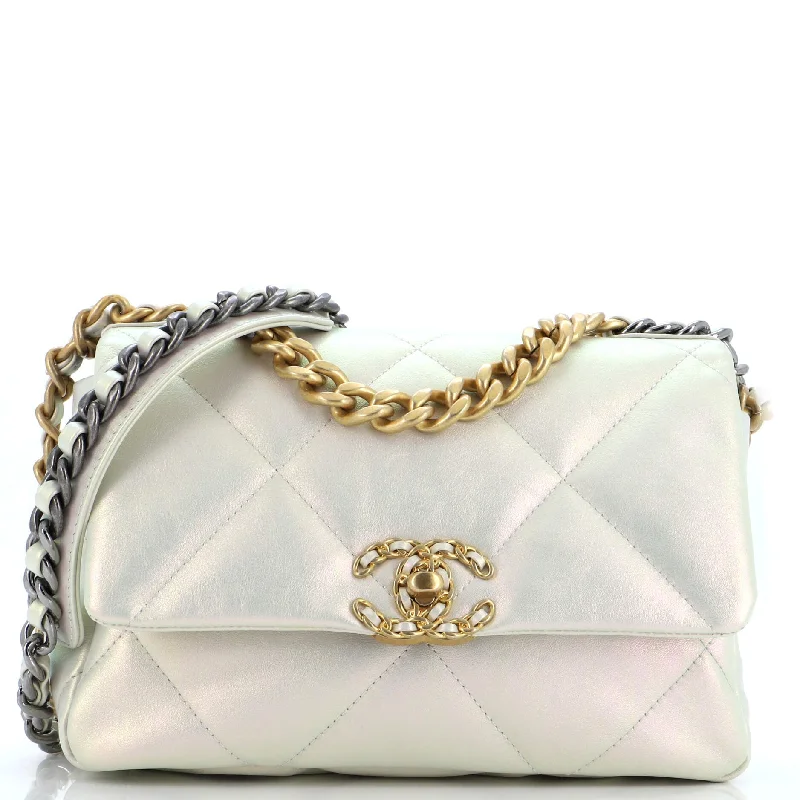 Stylish Yet Affordable Bags 19 Flap Bag Quilted Iridescent Calfskin Medium