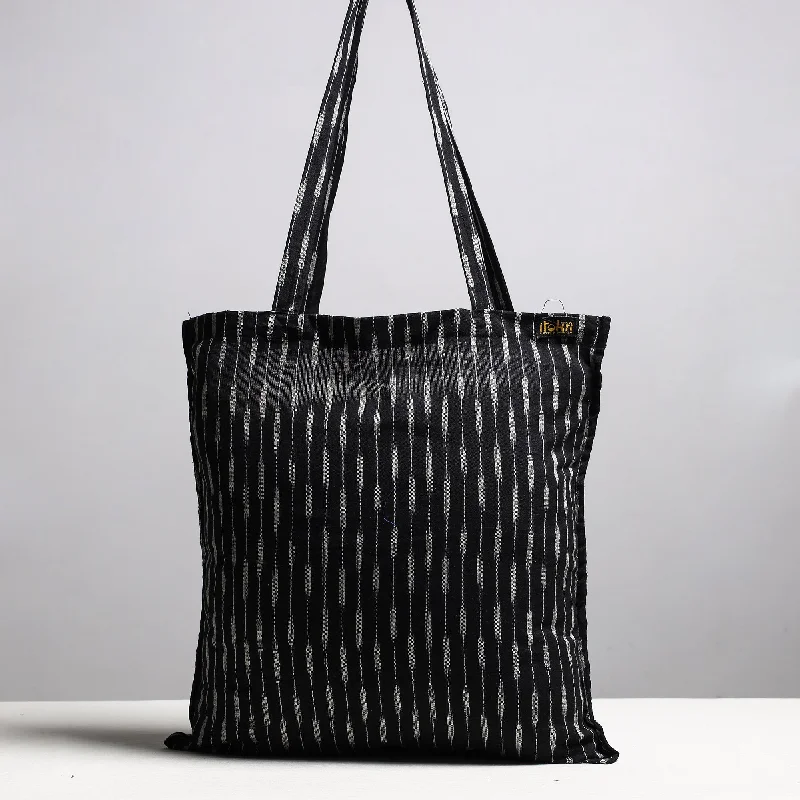 Seasonal Clearance Bags For Summer Black - Handcrafted Pochampally Ikat Weave Cotton Jhola Bag Seasonal Clearance Bags For Summer Black - Handcrafted Pochampally Ikat Weave Cotton Jhola Bag