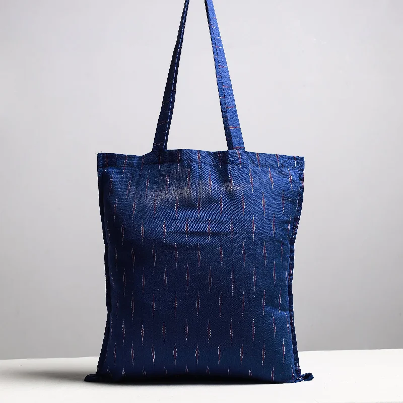 New Year Party Bag For Celebrations Blue - Handcrafted Pochampally Ikat Weave Cotton Jhola Bag New Year Party Bag For Celebrations Blue - Handcrafted Pochampally Ikat Weave Cotton Jhola Bag