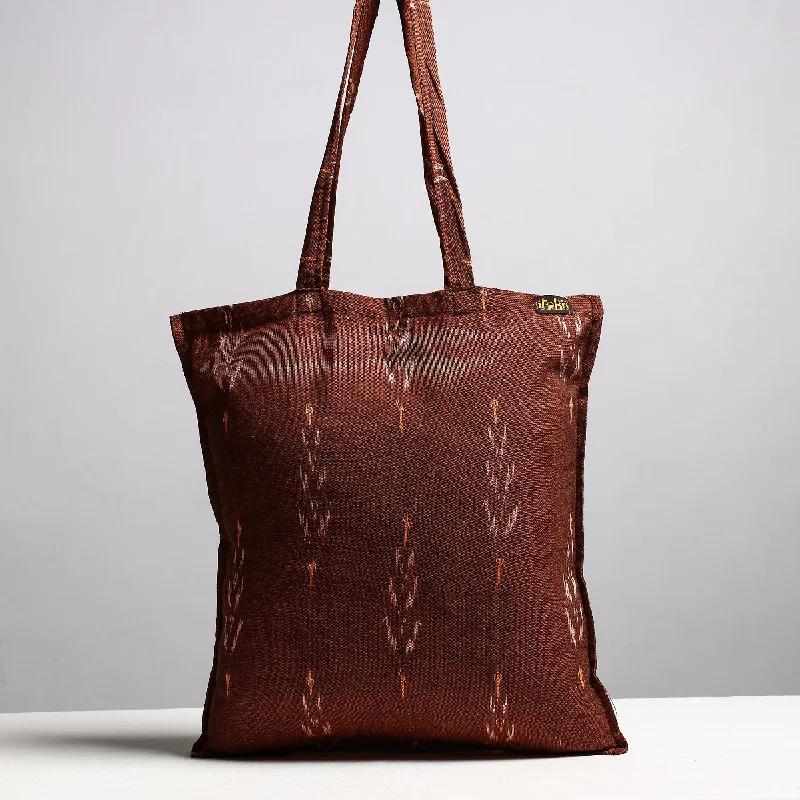Seasonal Clearance Bags For Summer Brown - Handcrafted Pochampally Ikat Weave Cotton Jhola Bag Seasonal Clearance Bags For Summer Brown - Handcrafted Pochampally Ikat Weave Cotton Jhola Bag