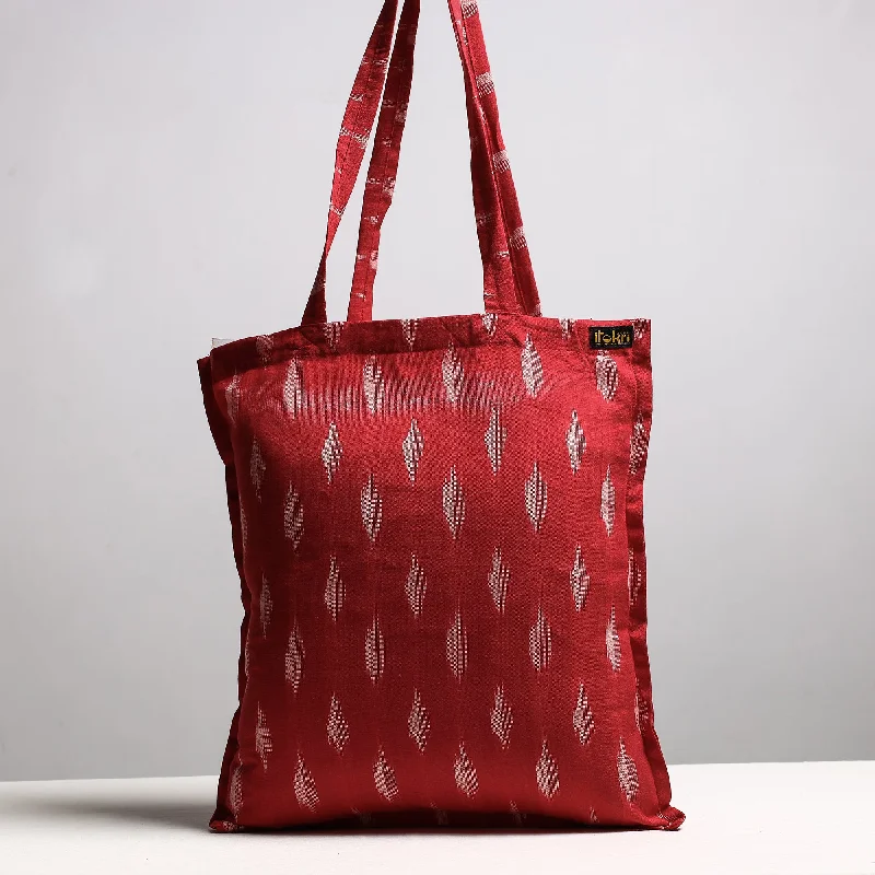 Inspired Bags For Affordable Luxury Red - Handcrafted Pochampally Ikat Weave Cotton Jhola Bag Inspired Bags For Affordable Luxury Red - Handcrafted Pochampally Ikat Weave Cotton Jhola Bag