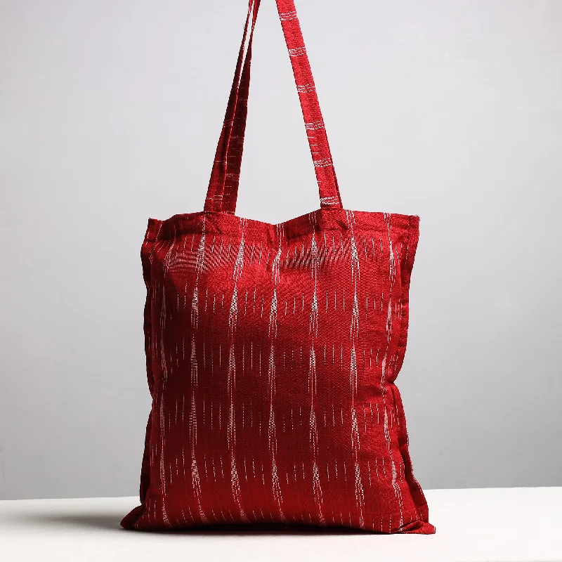 Bags For Outdoor Adventures Red - Handcrafted Pochampally Ikat Weave Cotton Jhola Bag Bags For Outdoor Adventures Red - Handcrafted Pochampally Ikat Weave Cotton Jhola Bag