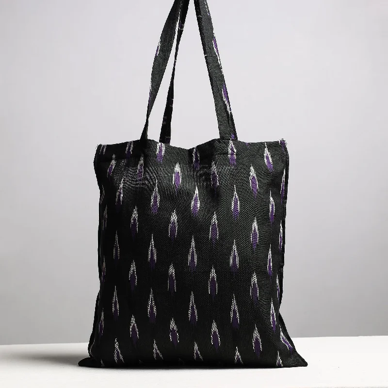 Bags For Urban And Trendy Looks Black - Handcrafted Pochampally Ikat Weave Cotton Jhola Bag Bags For Urban And Trendy Looks Black - Handcrafted Pochampally Ikat Weave Cotton Jhola Bag