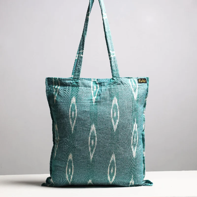 Sporty Bags For Active And Athletic Lifestyles Green - Handcrafted Pochampally Ikat Weave Cotton Jhola Bag Sporty Bags For Active And Athletic Lifestyles Green - Handcrafted Pochampally Ikat Weave Cotton Jhola Bag