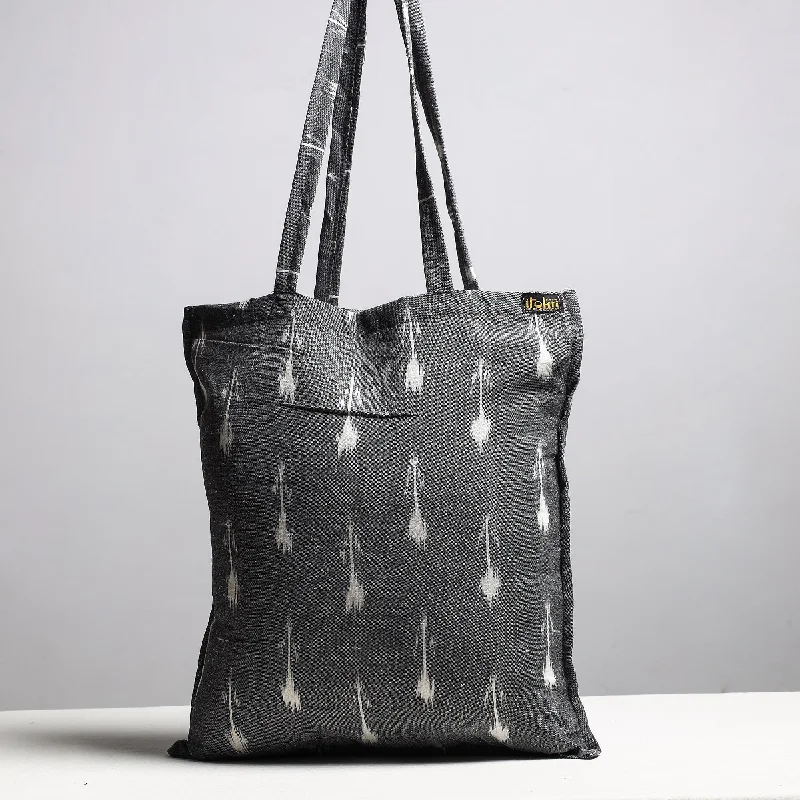 Bags With Seasonal Sales Grey - Handcrafted Pochampally Ikat Weave Cotton Jhola Bag Bags With Seasonal Sales Grey - Handcrafted Pochampally Ikat Weave Cotton Jhola Bag