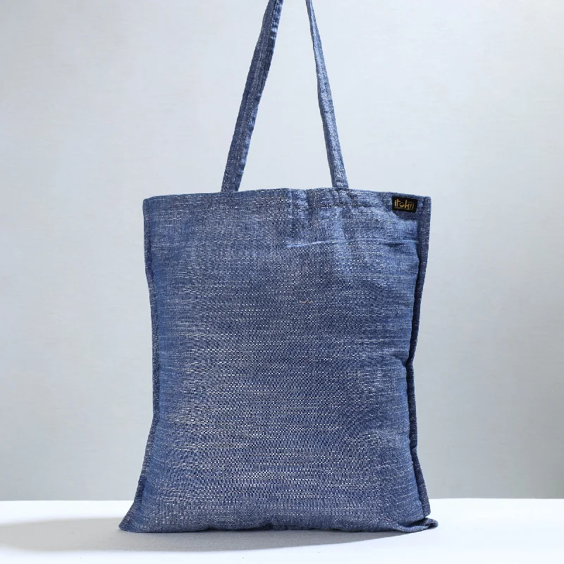 High-Quality Bags On Flash Sale Blue - Jhiri Pure Handloom Cotton Jhola Bag 11