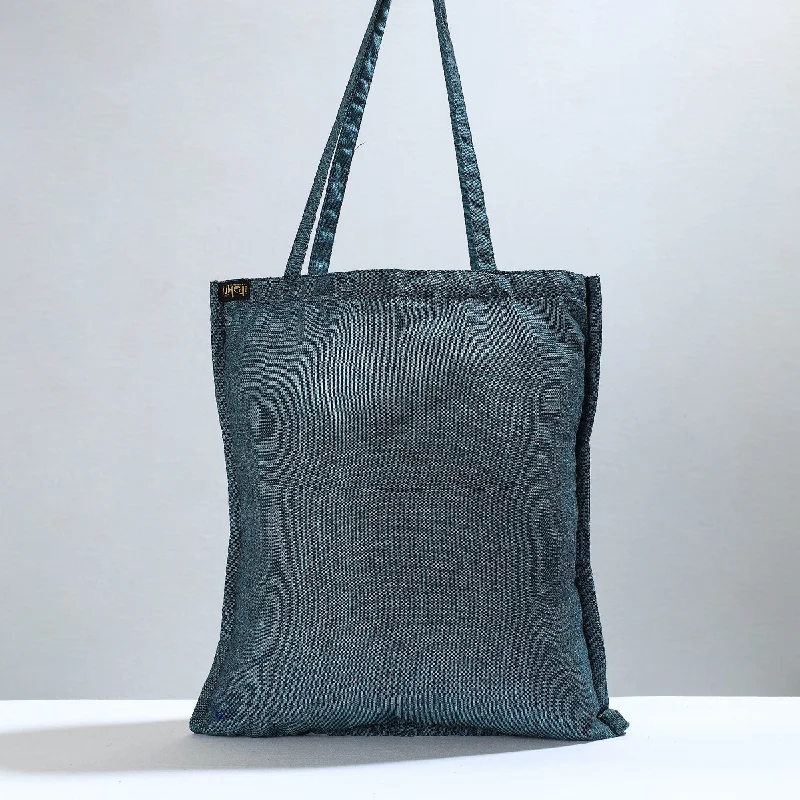 Senior Travelers Blue - Jhiri Pure Handloom Cotton Jhola Bag 17