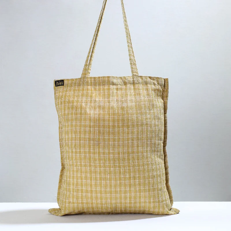 Holiday Gift Bags For Christmas Yellow - Jhiri Pure Handloom Cotton Jhola Bag 23
