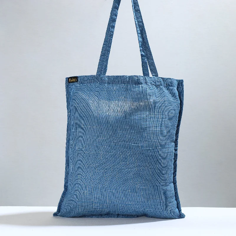 Affordable Bags For Budget Shoppers Blue - Jhiri Pure Handloom Cotton Jhola Bag 26