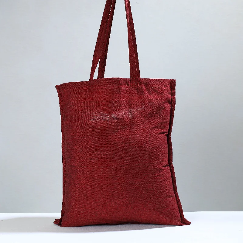Bags For Minimalist And Functional Design Maroon - Jhiri Pure Handloom Cotton Jhola Bag 03 Bags For Minimalist And Functional Design Maroon - Jhiri Pure Handloom Cotton Jhola Bag 03