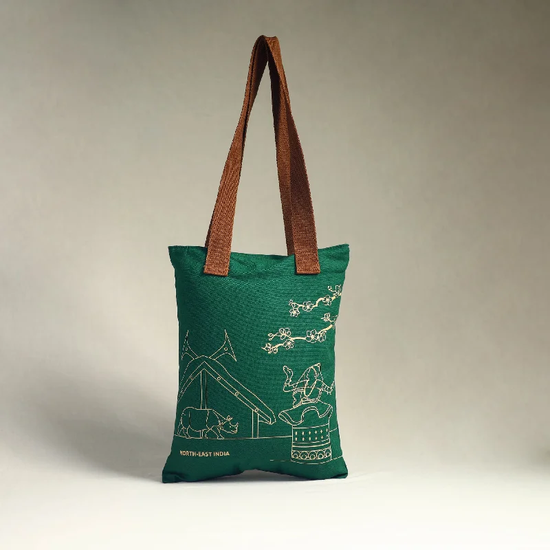 Black Friday Deals On Stylish Handbags Green - North-East India's Iconic Symbols Cotton Canvas Tote Bag Black Friday Deals On Stylish Handbags Green - North-East India's Iconic Symbols Cotton Canvas Tote Bag